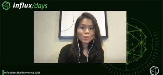 Screenshot from virtual conference of an InfluxDB time series database user