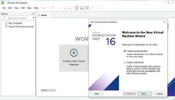 Screenshot of Workstation New Virtual Machine Wizard interface