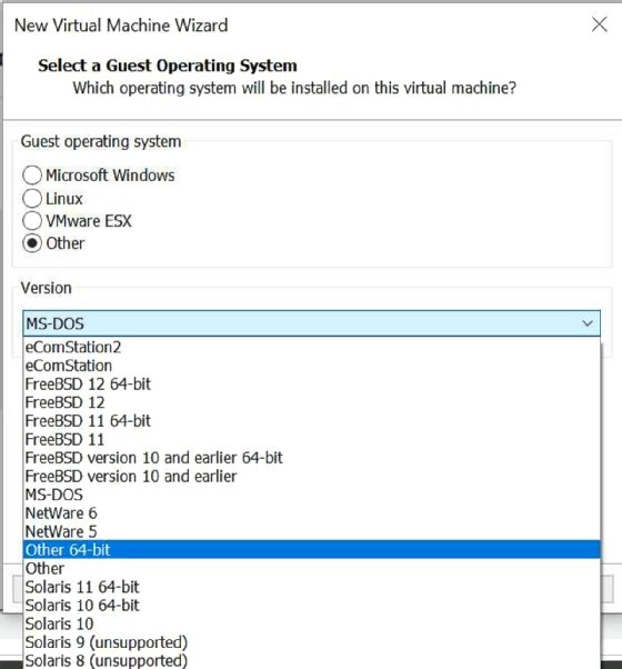 Screenshot of Workstation OS support list