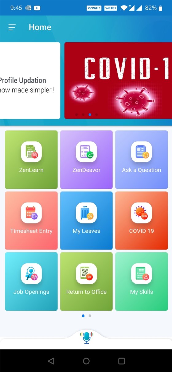 Talent@Zensar mobile homepage