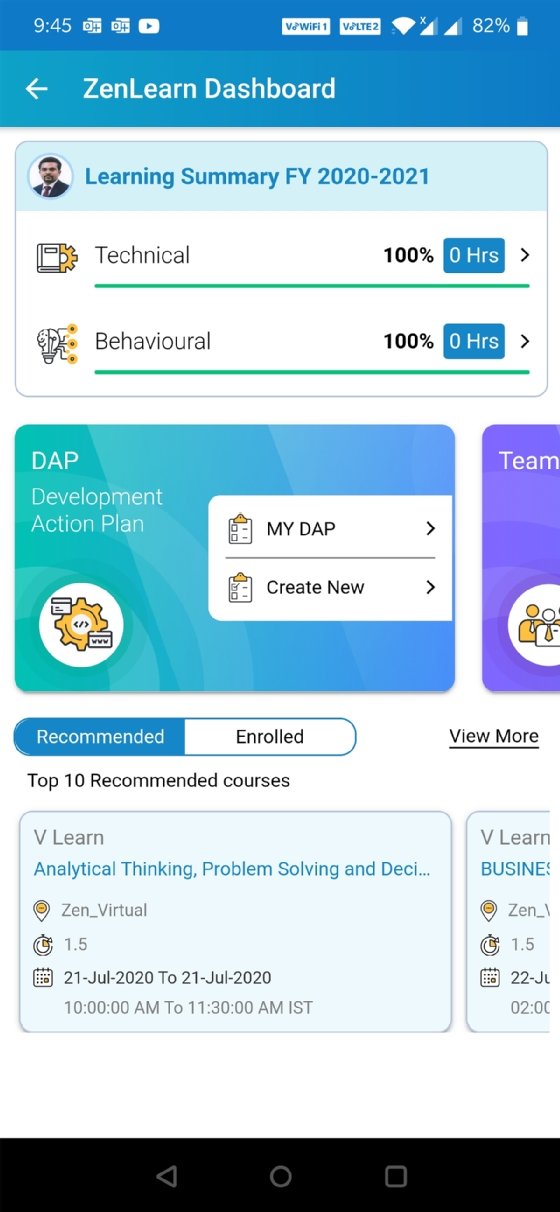 Talent@Zensar mobile learning app