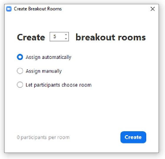 Zoom create breakout rooms