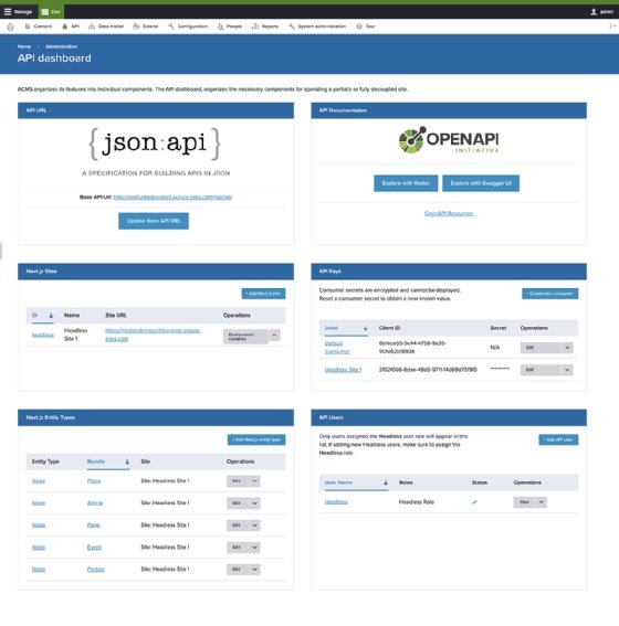 Acquia headless CMS screenshot