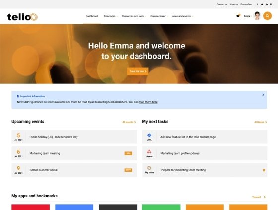 Acquia employee experience web dashboard