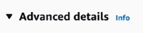 Advanced details drop-down menu