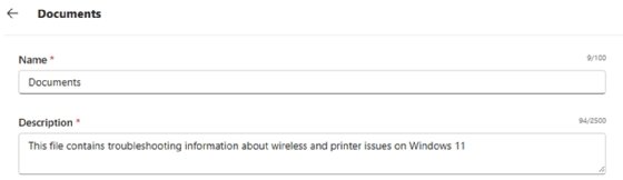 Screenshot of SharePoint description field.