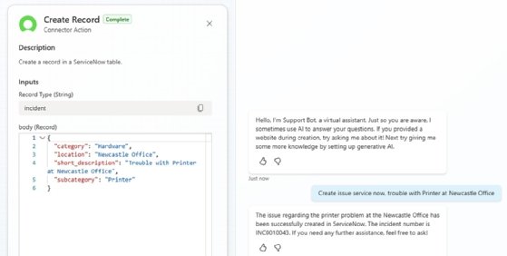 Screenshot of an agent using ServiceNow to complete a user's request for an incident.