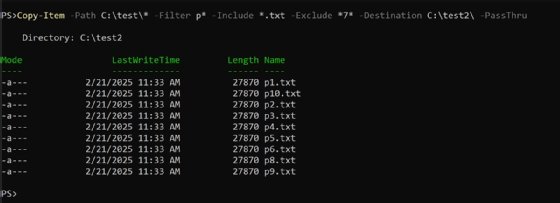 Include and Exclude parameters