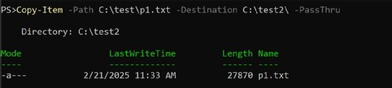 PassThru parameter output