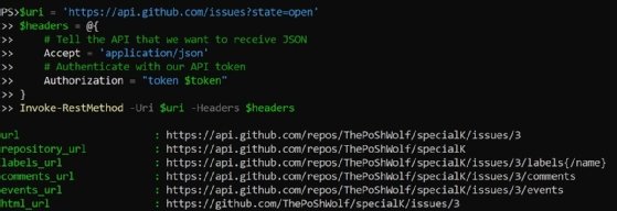 GitHub API call
