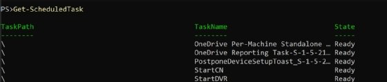scheduled tasks list