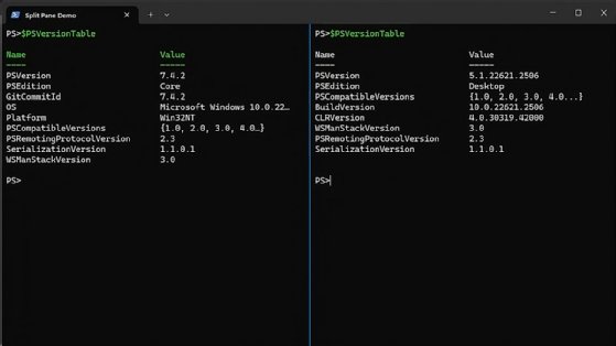 Windows Terminal split-pane view