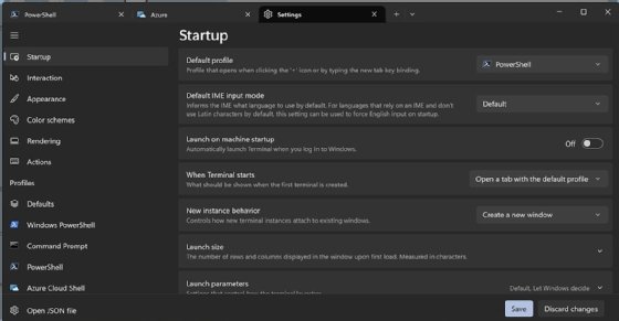 Windows Terminal settings