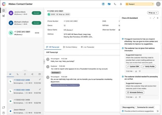 Cisco AI Assistant for Webex Contact Center