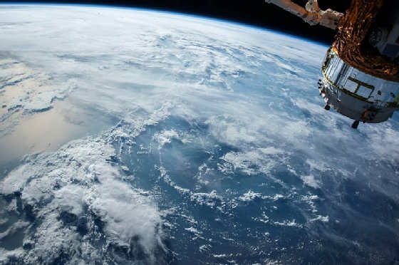 Image of a satellite orbiting Earth