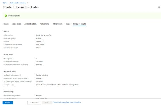 Create Kubernetes cluster
