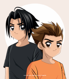 An anime-style illustration of two boys.