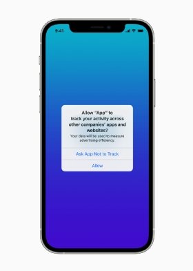 Apple iOS 14.5 prompt for allowing apps to track online activity