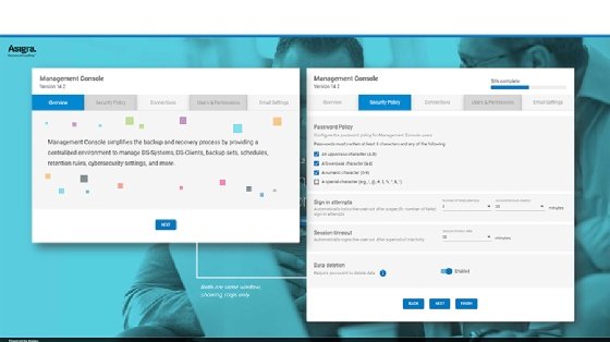 screenshots of Asigra Management Console