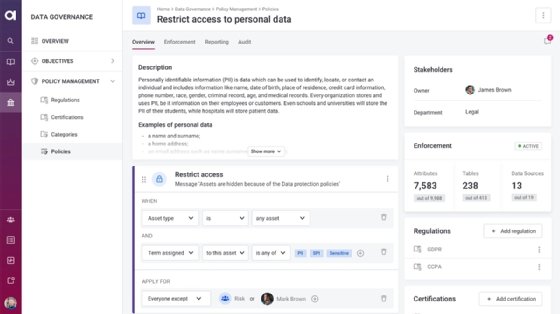 Screenshot of Ataccama Gen2 platform