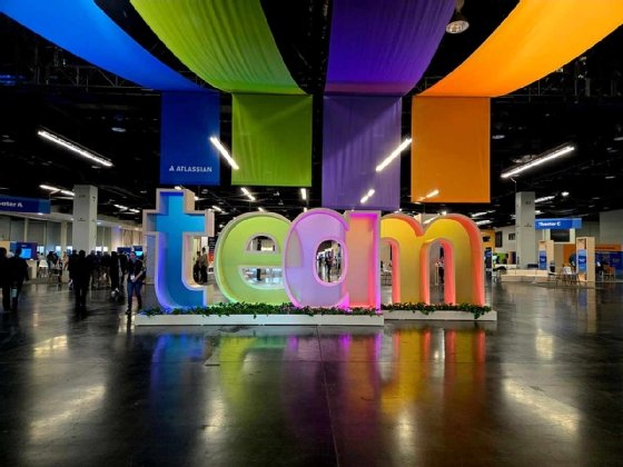 The conference floor at Atlassian Team '25.