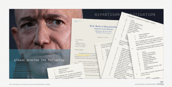 mazon CEO Jeff Bezos and a document from Congress seeking information about Amazon’s and AWS’ business operations