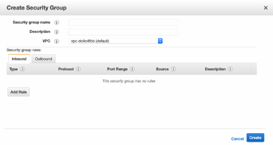 Create an AWS security group