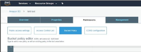 Screenshot of AWS S3 