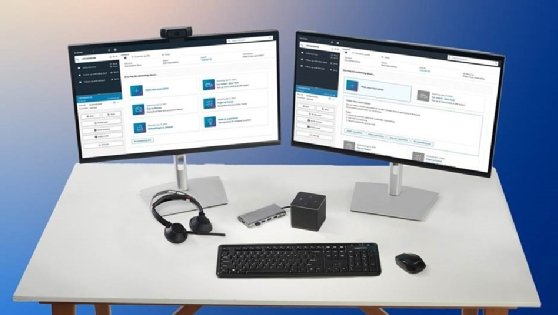 Amazon WorkSpaces Thin Client connected to two monitors.