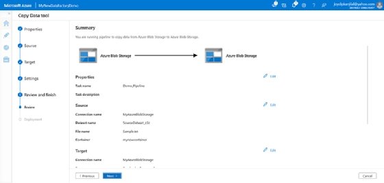 Ensure all details and settings are correct in the summary screen