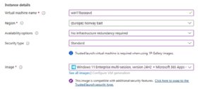 A screenshot of the VM instance settings for the golden image.