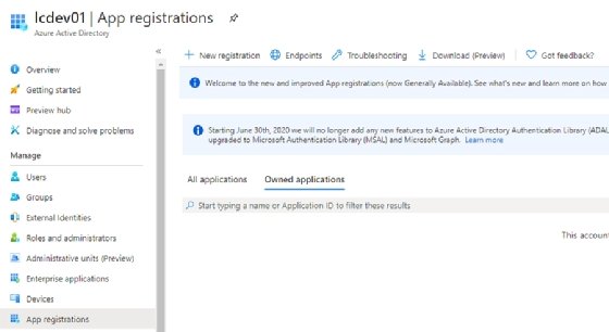 Azure AD app registration