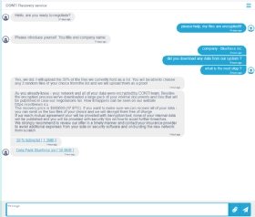 Ransomware negotiations chat