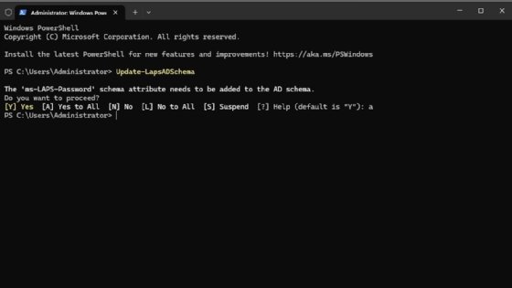 Active Directory schema update