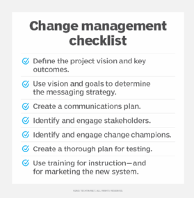 Change management checklist.