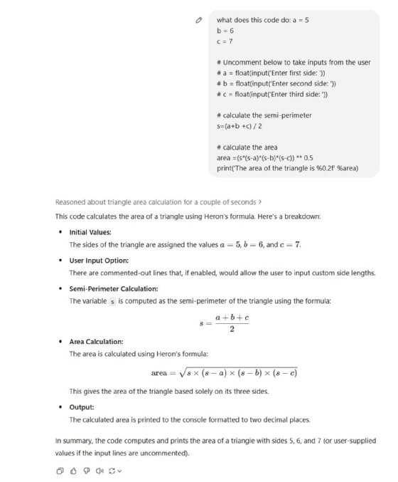 Screenshot of ChatGPT's response to a coding question