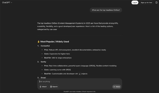 A screenshot of ChatGPT's UI.