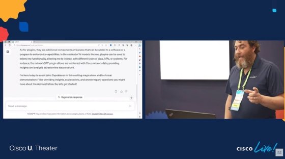 Screenshot of John Capobianco presenting at Cisco Live 2023