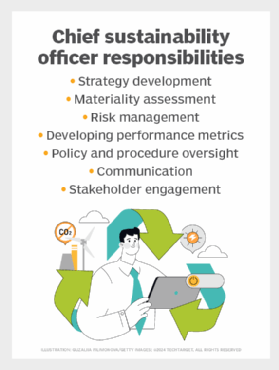 Common chief sustainability officer responsibilities. 