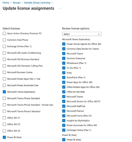 review license options menu