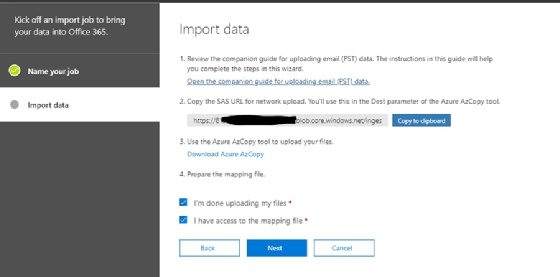 Azure Storage import URL