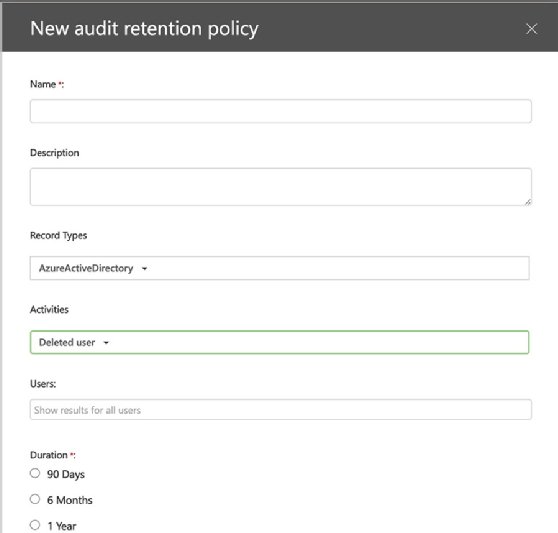 audit retention policy