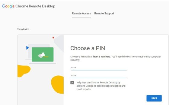 The screen that prompts users to create a PIN 