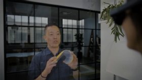 A worker using Cisco's Webex Hologram