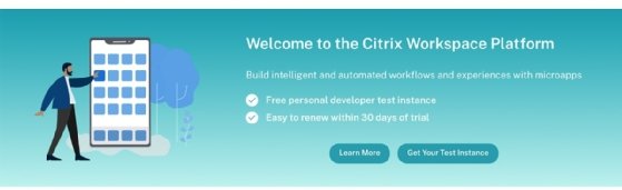 Citrix Workspace trial setup main screen