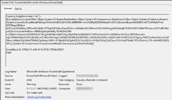 malicious PowerShell command