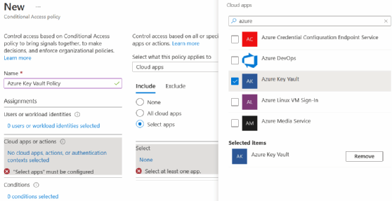 Screenshot of access controls page.