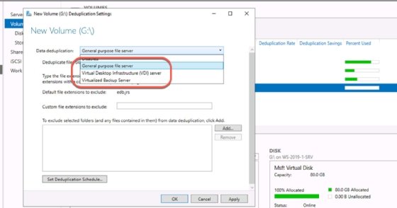 A screenshot showing the settings for a new volume.