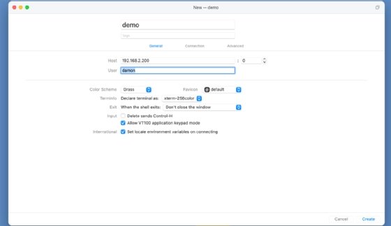 Screenshot of the general configuration pane in Core Shell.