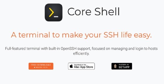 Screenshot of the Core Shell download options screen.
